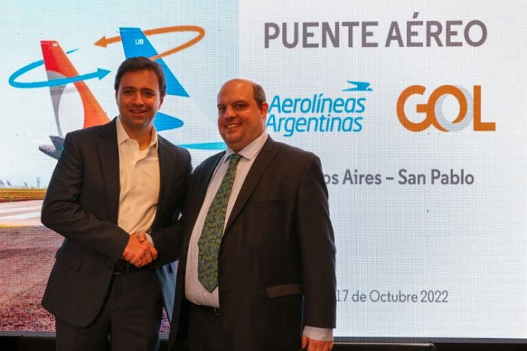 Aerolíneas Argentinas y Gol, lanzan un puente aéreo entre Buenos Aires y San Pablo